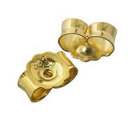 NKlaus 1 paire de 333 or jaune 8 carats or 5,4mm contre-clous pour boucles d'oreilles bouchons d'oreilles pousettes écrou d'oreille papillon fermeture trou : 0,8mm 4820