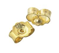 NKlaus 1 paire de 925 argent 5mm or jaune plaqué contre-clous pour boucles d'oreilles bouchons d'oreilles pousettes écrou d'oreille papillon fermeture trou 0,8mm 2093