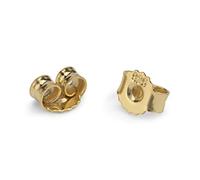 NKlaus 1 paire de boucles d'oreilles en argent 925 avec contre-clous en or jaune doré, trou 0,9mm, écrou 40112