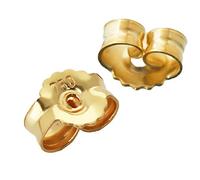 NKlaus 1 paire or 750 jaune 18 carats 7mm Contre-boutons pour boucles d'oreilles Bouchons d'oreilles Pousettes Ecrou d'oreille Butterfly Papillon Fermeture 2083