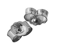 NKlaus 1 paire or blanc 585 or 14 carats 5,2mm trou : 0,8mm contre-clou pour boucles d'oreilles bouchons d'oreilles pousettes écrou d'oreille papillon fermeture 4823