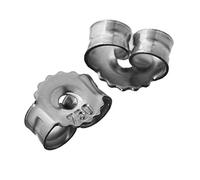 NKlaus 1 paire or blanc 750 or 18 carats 5,2mm contre-clous pour boucles d'oreilles Bouchons d'oreilles Pousettes Ecrou d'oreille Papillon Fermoir Trou : 1,1mm 4819