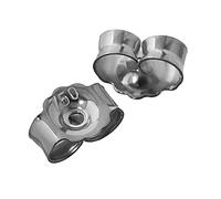 NKlaus 1 paire or blanc 750 or 18 carats 5,2mm contre-clous pour boucles d'oreilles Bouchons d'oreilles Pousettes Ecrou d'oreille Papillon Fermoir Trou : 0,8mm 4825