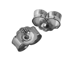 NKlaus 1 paire or blanc 750 or 18 carats 5,2mm contre-clous pour boucles d'oreilles Bouchons d'oreilles Pousettes Ecrou d'oreille Papillon Fermoir Trou : 0,8mm 4825