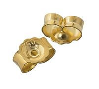 NKlaus 1 paire or jaune 750 or 18 carats 5,2mm contre-clous pour boucles d'oreilles Bouchons d'oreilles Pousettes Ecrou d'oreille Papillon Fermoir Trou : 0,8mm 4824