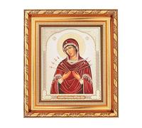 NKlaus 13911 Icône de la Mère de Dieu sept flèches dans un cadre en verre 14 x 16 cm