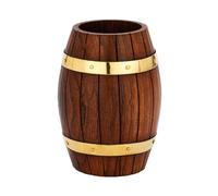 NKlaus 14967 Porte-stylo en forme de tonneau en bois véritable/laiton 9,5 x 6,5 cm Décoration maritime