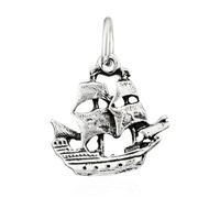 NKlaus 15297 Pendentif bateau pirate Bounty en argent 925 15 x 15 mm, Argent sterling