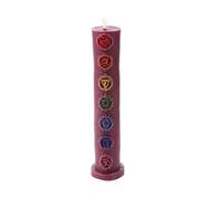 NKlaus 15921 Bougie apaisante en cire d'abeille avec symboles chakras Violet - Bougie goutte à goutte pour favoriser l'harmonie