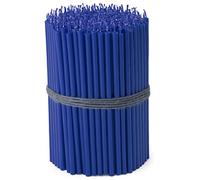 NKlaus - 250x bougies bleues sans suie sans gouttes fines L 16cm cire de paraffine premium 36112