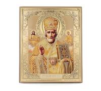 NKlaus 39113 Icône Saint-Nicolas en bois 15 x 18 cm Tableau d'art