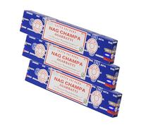 NKlaus 3X Bâtons d’encens Satya Sai Baba Nag Champa 45g - Encens indien classique pour la méditation, le yoga et la relaxation - Encens en bâtonnets roulés à la main et naturels