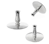 NKlaus 3X bougeoirs en Laiton nickelé Bougeoirs Bougies d'autel Fines Bougies rituelles Bougies en Cire d'abeille jusqu'à Ø6,7mm Chandelier Mariage 6733