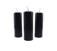NKlaus 3x Bougies en terre rustique hauteur 95mm Ø 34mm Bougies goutte à goutte en cire d'abeille noir 36366