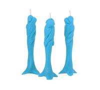 NKlaus 3x cire d'abeille Stella d'amour bleu clair bougie artisanale bougie rituelle goutte à goutte 13670