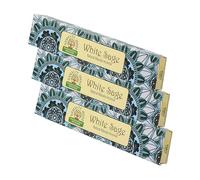 NKlaus 3X Encens de Sauge Blanche - 45g d’encens traditionnel de l’Inde, nettoyage des pièces et de l’aura, parfum naturel, bâtons Masala roulés à la main