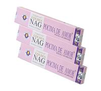 NKlaus 3X Golden Nag Pocima de Amor Bâtons d’encens - 45g Encens romantique avec un doux parfum floral pour l’amour, l’harmonie et l’équilibre émotionnel