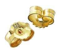 NKlaus 5 paires de boucles d'oreilles en argent 925 7mm plaqué or jaune contre-clou pour boucles d'oreilles Bouchons d'oreilles Pousettes Ecrou d'oreille Papillon Fermeture Trou 0,9mm 2089