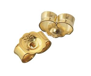 NKlaus 5 paires or jaune 585 or 14 carats 5,2mm contre-clous pour boucles d'oreilles Bouchons d'oreilles Pousettes Ecrou d'oreille Papillon Fermoir Trou : 0,8mm 4822