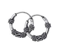 NKlaus 925 argent PAR PAIRES Boucles d'oreilles CREOLE celtique gothique 12mm 5035