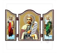 NKlaus Alexandre Nevski Icône chrétienne Triptyque Représentation de saints 1433