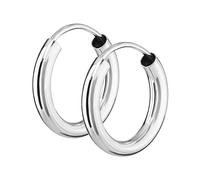 NKlaus argent paire 925 argent sterling créoles 15mm boucles d'oreilles 2,5mm d'épaisseur boucles d'oreilles rondes 2562