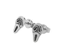 NKlaus Argent Paire de grands clous d'oreilles Argent massif 925 Boucles d'oreilles Scream face Cri nouveau 6196