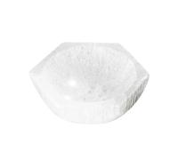 NKlaus Bol à sélénite hexagonal 10 x 8,5 cm fabriqué à la main brillant pour le nettoyage et la recharge de bijoux et pierres précieuses, idéal pour la décoration et la méditation