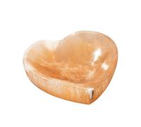 NKlaus Bol en sélénite en forme de cœur - 10,5 x 10 cm - Bol lumineux fait à la main pour nettoyer et recharger les cristaux - Idéal pour la méditation et le travail énergétique