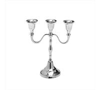 NKlaus Bougeoir 3 Bras candélabre 18cm de Haut Chandelier Laiton nickelé pour Bougies Ø 2cm Bougies de Table Bougies Tige décoration Mariage 2910
