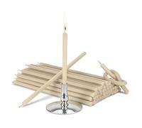 NKlaus - Bougeoir avec 200g de bougies blanches sans suie L 16cm cire de paraffine 40023