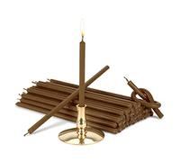 NKlaus - Bougeoir avec Bougies bâton Marron L 16cm Premium Cire de Paraffine 40006