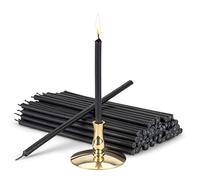 NKlaus - Bougeoir avec Bougies d'autel Noir sans Goutte L 15cm Cire Paraffine rituelle 40009