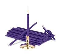 NKlaus - Bougeoir avec bougies violettes sans gouttes L 16cm Bougie rituelle paraffine 40005
