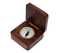 NKlaus Boussole Maritime dans boîte Pliante en Bois 6,5x6,5cm Boussole de relèvement Décoration Nautique 11652