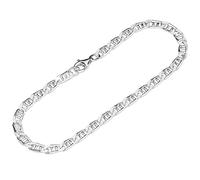 NKlaus Bracelet en argent 925 Sterling 19cm Chaîne blindée 4 fois diamantée Chaîne de bras Nouveau 12398