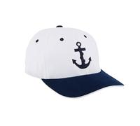 NKlaus Casquette « Ancre » Blanc/Bleu Coton Bleu Brodé - Style Nautique Rétro - Élégance Océanique 16077, bleu, XXS-4XL