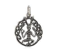 NKlaus Cernunnos Talisman 925 argent 2,8cm Pendentif Chaîne Dieu celtique des forêts Amulette 3901