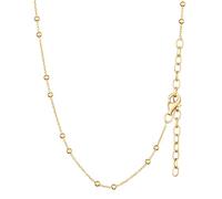 NKlaus Chaîne à boules 40/45 + 5 cm en argent 925 plaqué or jaune, longueur réglable, largeur 2 mm, pour femme