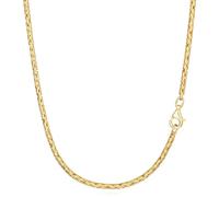 NKlaus Chaîne byzantine ronde en argent 925 plaqué or jaune, 42 cm, 45 cm, 50 cm, 2,3 mm de largeur - Un magnifique collier pour un éclat royal, Or