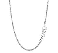 NKlaus Chaînes Criss Cross diamantées en argent 925, 42 cm, 45 cm, 50 cm, 1,5 mm de largeur - Chaînes fines en argent pour une touche de brillance, Argent sterling