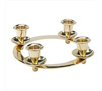 NKlaus Chandelier Ø 20cm Couronne de l'Avent Bougeoir Rond pour Bougies Ø 2cm Laiton doré Décoration Bougies de Table Bougies bâton 2899