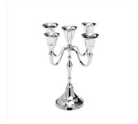 NKlaus Chandelier 5 Branches Laiton 18cm de Haut Laiton nickelé candélabre pour Bougies Ø 2cm Bougies de Table Bougies Tige décoration Mariage 2909