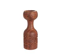 NKlaus Chandelier en Bois de sheesham Rond 15cm de Haut Rouge Brun Massif Bougies de Table jusqu'à Ø 2cm Bougeoir Sculpture Décoration 4028