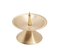 NKlaus Chandelier Hauteur 7,5cm Chandelier en Laiton doré diamètre 9cm avec épine 3cm pour Bougies Bout à Bout jusqu'à Ø 5cm Communion baptême Mariage 2826