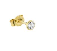 NKlaus Clou d'oreille en or véritable 585 14 carats 3,5mm cristal cubique zirconium femmes hommes enfants 1748