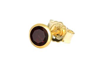 NKlaus clou d'oreille simple grenat véritable rouge or jaune 333 8 carats or 4,0mm petite boucle d'oreille 7995