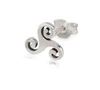 NKlaus Clous d'oreilles simples Triskele celtique 925 argent 10mm Spirale de vie Boucle d'oreille 12925