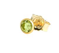 NKlaus Clous d'oreilles simples véritable péridot or jaune 333 8 carats or 3,5mm petite boucle d'oreille 7989