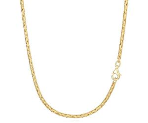 NKlaus Courbes royales : chaînes byzantines rondes en argent 925 plaqué or jaune, 42 cm, 45 cm, 50 cm, 2,3 mm de largeur - un magnifique collier pour un éclat royal